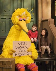 Big Bird Will Work For Food Forget The Box