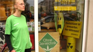Woman in green t-shirt