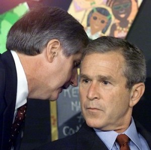 US President George W. Bush has his earl