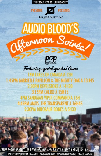 Audio Blood POP Montreal Afternoon Soiree