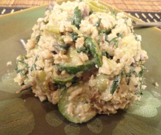 green vegetable sesame risotto