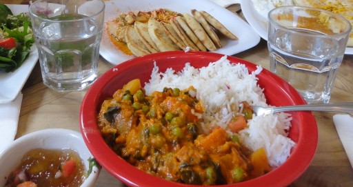 Vegetable Curry with Basmati Rice and Mango Chutney