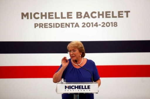 Michelle Bachelet during the most recent presidential election in Chile