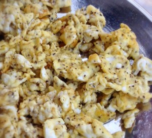 Eggs with roumi cheese