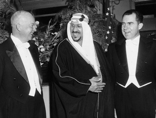 Eisenhower and Nixon at Dinner with King Saud